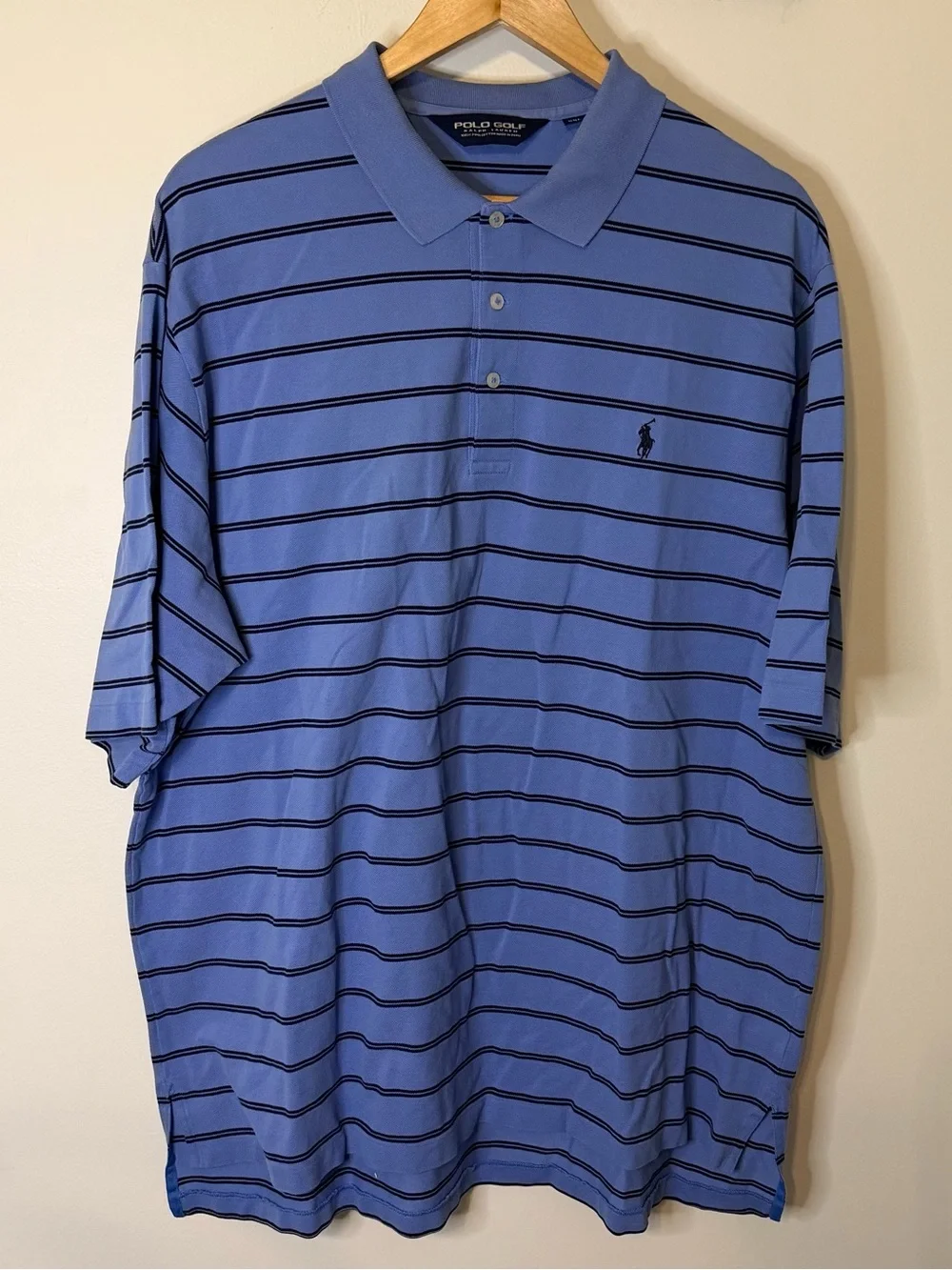 Polo Golf Ralph Lauren XXL Blue Striped Pima Cotton Polo Shirt Classic Golf